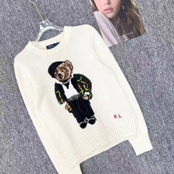 Polo Ralph Lauren White sweater with bear pattern - Picture 10 of 12